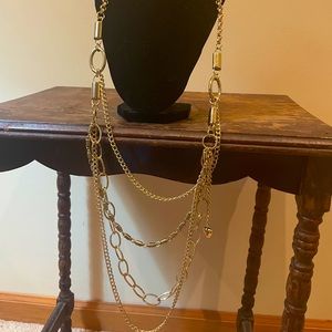 Park Lane Tiered Gold Chain Necklace and Earrings